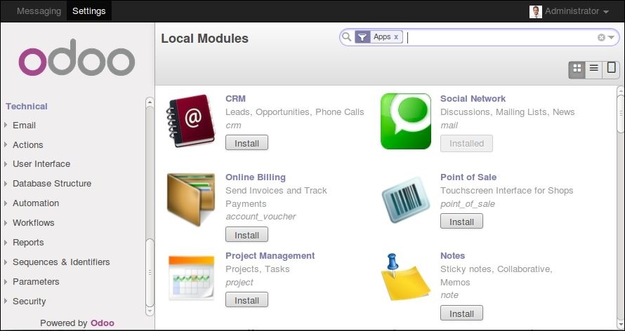 Gráfico 1.2 - Características Técnicas de Odoo