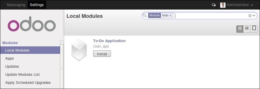 Gráfico 2.1 - Instalar nuevo módulo 'todo_app'